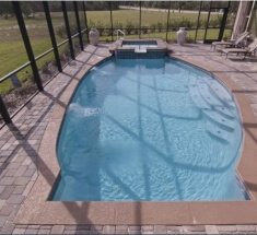 Concrete Pool with Spa and Spa Spillover