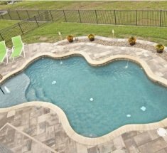 Concrete Pool with Tanning Ledge, Bubblers and Deck Jets