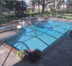 Concrete Pool and Spa with Screens