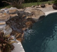 Custom Pool with Rock Waterfall