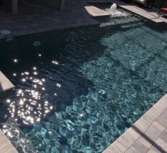 Custom Pool and Spa with Bubbler and Tanning Ledge