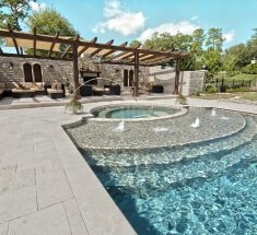 Custom Pool with Spa, Bubblers and Deck Jets