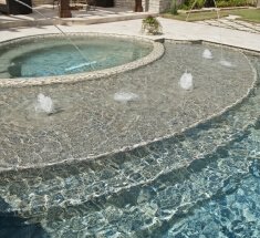 Custom Pool and Spa with Deck Jets