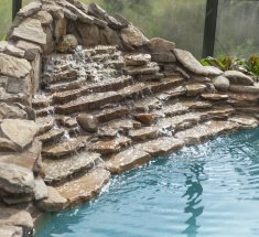 Custom Pool with Rock Waterfalls