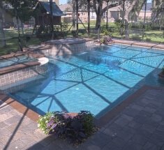 Custom Pool and Spa with Sheer Descent and Screens