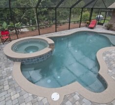 Custom Pool and Spa with Tanning Ledge