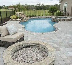 Swimming Pool & Spa with Fire Pit